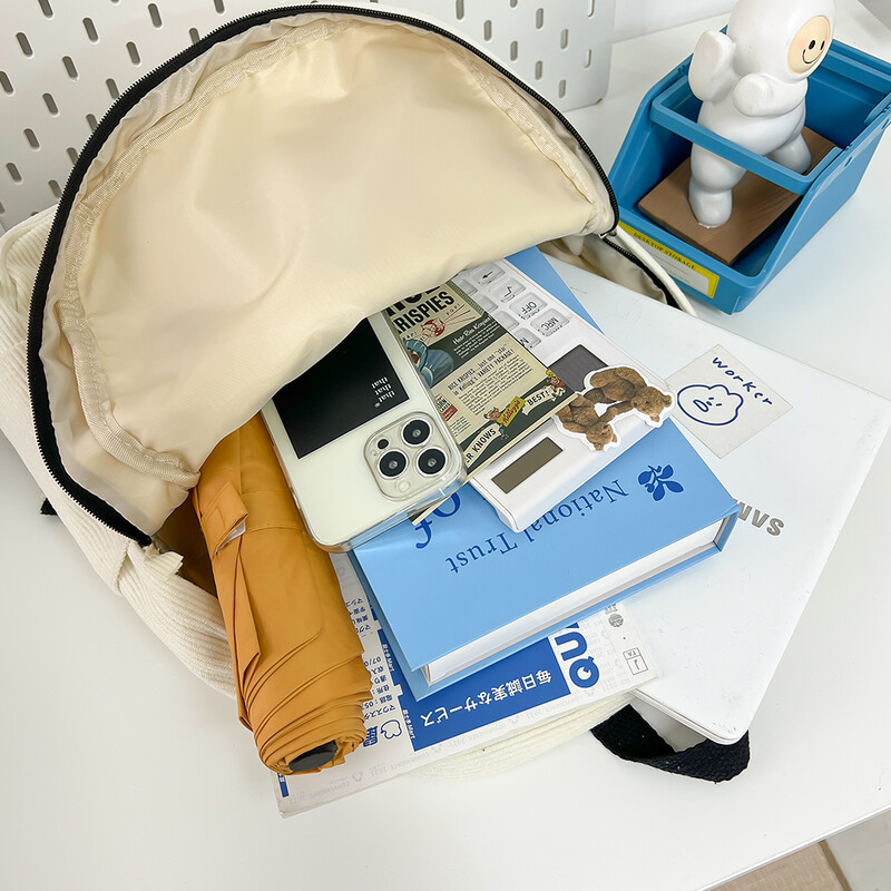 Rucsacuri drăguț cu fundătură estetică Genți ușoare de școală pentru studenți Rucsac dulce pentru fete Mochilas de colegiu din velur pentru femei