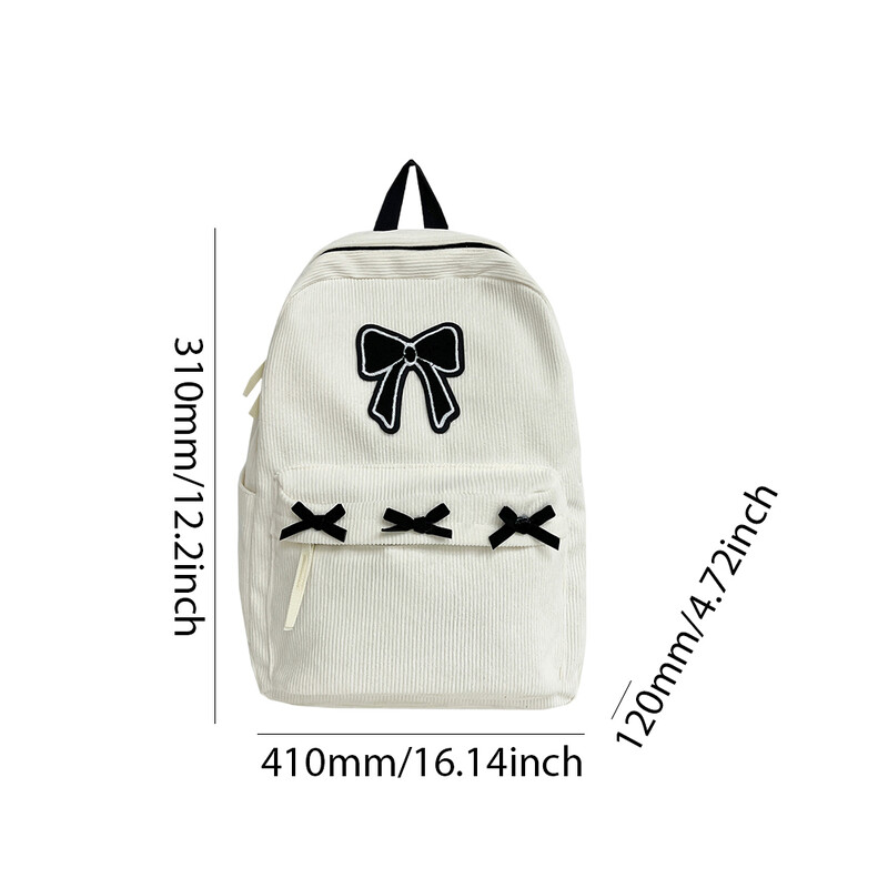 Rucsacuri drăguț cu fundătură estetică Genți ușoare de școală pentru studenți Rucsac dulce pentru fete Mochilas de colegiu din velur pentru femei