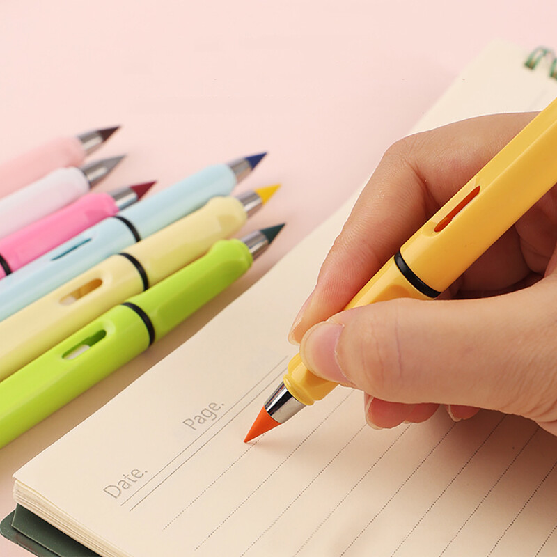 12 buc/set creion etern de culoare care poate fi șters magic Înlocuiește capul pictură pentru elevi ecologic, cadou pentru copii, cadouri pentru rechizite școlare