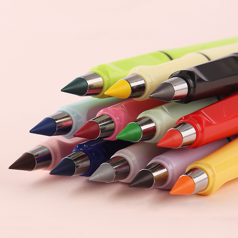 12 buc/set creion etern de culoare care poate fi șters magic Înlocuiește capul pictură pentru elevi ecologic, cadou pentru copii, cadouri pentru rechizite școlare