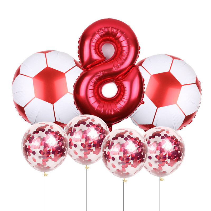 Joc de fotbal Tema sportivă Numere Folie Paiete Baloane Latex Decorare locație pentru petrecerea de naștere