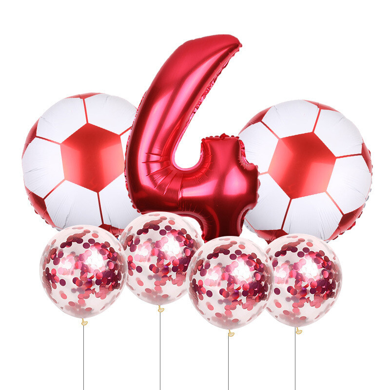 Joc de fotbal Tema sportivă Numere Folie Paiete Baloane Latex Decorare locație pentru petrecerea de naștere