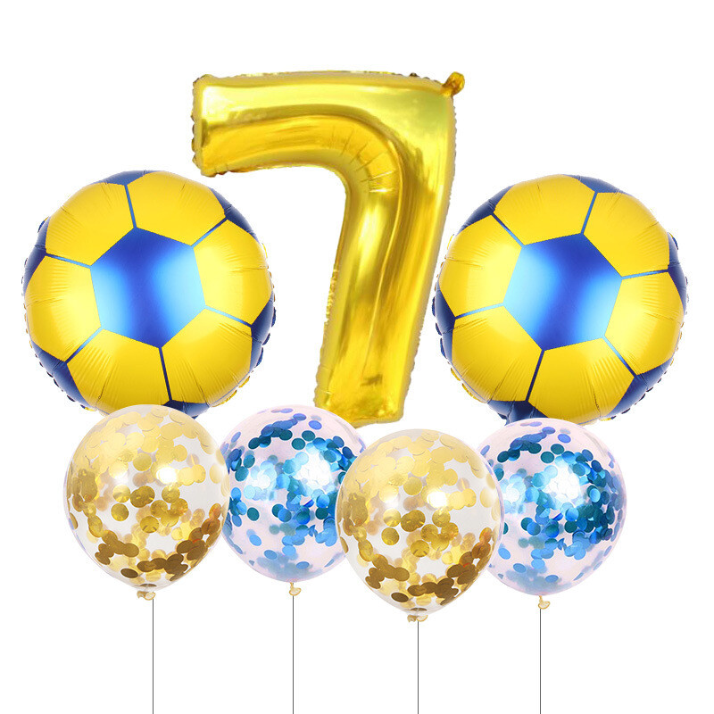 Joc de fotbal Tema sportivă Numere Folie Paiete Baloane Latex Decorare locație pentru petrecerea de naștere