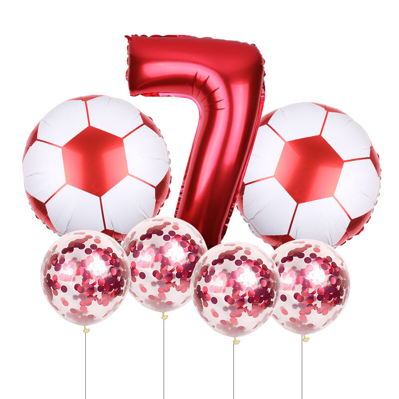 Joc de fotbal Tema sportivă Numere Folie Paiete Baloane Latex Decorare locație pentru petrecerea de naștere