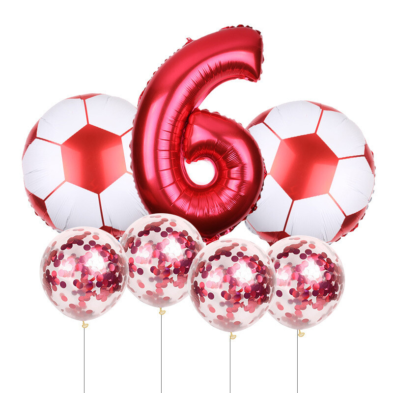 Joc de fotbal Tema sportivă Numere Folie Paiete Baloane Latex Decorare locație pentru petrecerea de naștere