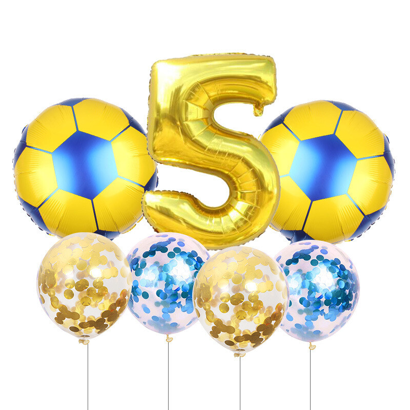 Joc de fotbal Tema sportivă Numere Folie Paiete Baloane Latex Decorare locație pentru petrecerea de naștere