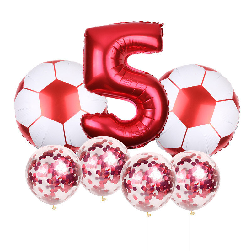Joc de fotbal Tema sportivă Numere Folie Paiete Baloane Latex Decorare locație pentru petrecerea de naștere