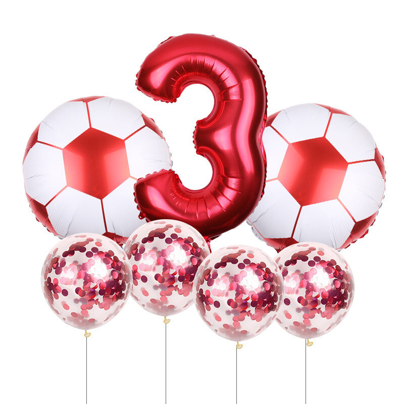 Joc de fotbal Tema sportivă Numere Folie Paiete Baloane Latex Decorare locație pentru petrecerea de naștere