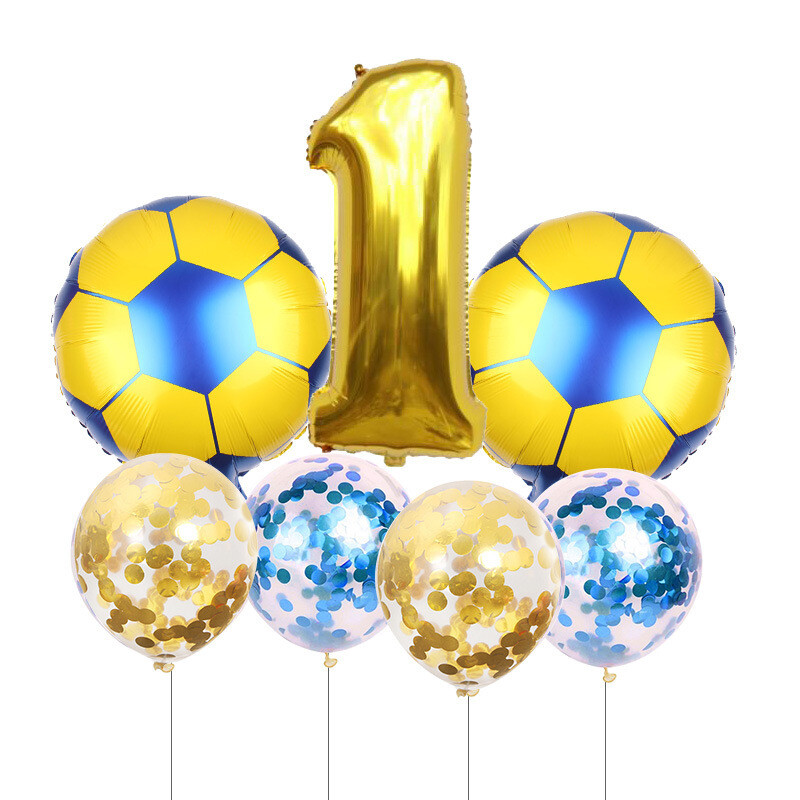 Joc de fotbal Tema sportivă Numere Folie Paiete Baloane Latex Decorare locație pentru petrecerea de naștere