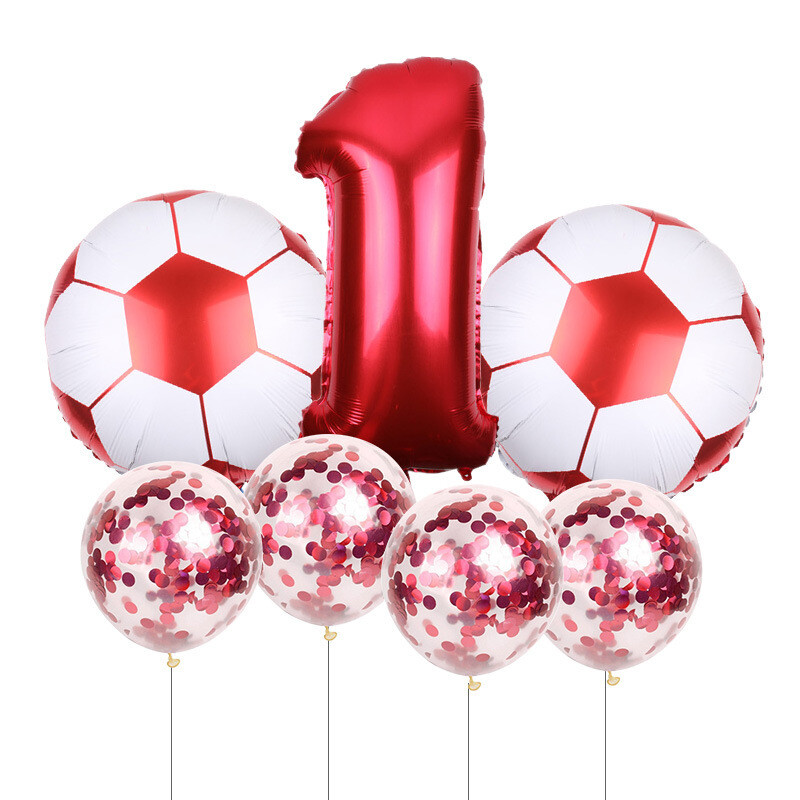 Joc de fotbal Tema sportivă Numere Folie Paiete Baloane Latex Decorare locație pentru petrecerea de naștere