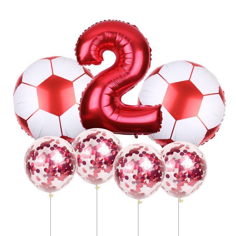Joc de fotbal Tema sportivă Numere Folie Paiete Baloane Latex Decorare locație pentru petrecerea de naștere