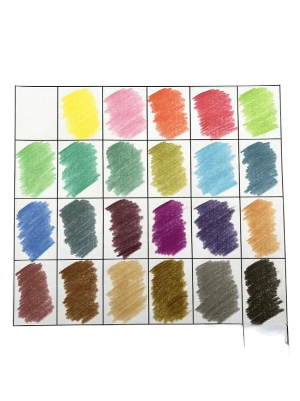 1 kast 24 värvi metallik värvilised pliiatsid Mittetoksilised mustad joonistuspliiatsid Eelteritatud erinevaid värve puidust joonistuspliiatsid