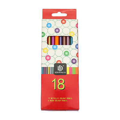 12/18 värvi metallik värviliste pliiatsite komplekt Mittetoksilised värvilised joonistuspliiatsid Metallivärvilised grafitivärvid värvipliiatsid kunstitarbed