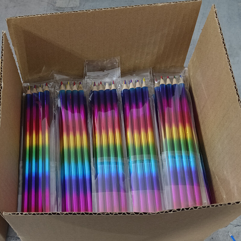 12 τμχ Rainbow Pencils Drawing Crayon Kawaii Παιδικό σετ μολυβιών χρωματιστό Ζωγραφική Graffiti Crayons Σχολική γραφική ύλη