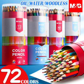 M&G 72/48/36/24///18/12 Colors Oil/Aquare/Erasable Color Pencil Σετ για σχέδιο ζωγραφικής με νερό Χρώμα χρωματιστά μολύβια σχολείο