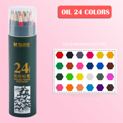 M&G 72/48/36/24//18/12 Culori Ulei/Acuarelă/Set de creioane colorate ștergebile pentru desen, colorat în apă Creioane colorate pentru școală