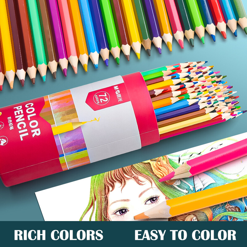 M&G 72/48/36/24//18/12 Culori Ulei/Acuarelă/Set de creioane colorate ștergebile pentru desen, colorat în apă Creioane colorate pentru școală