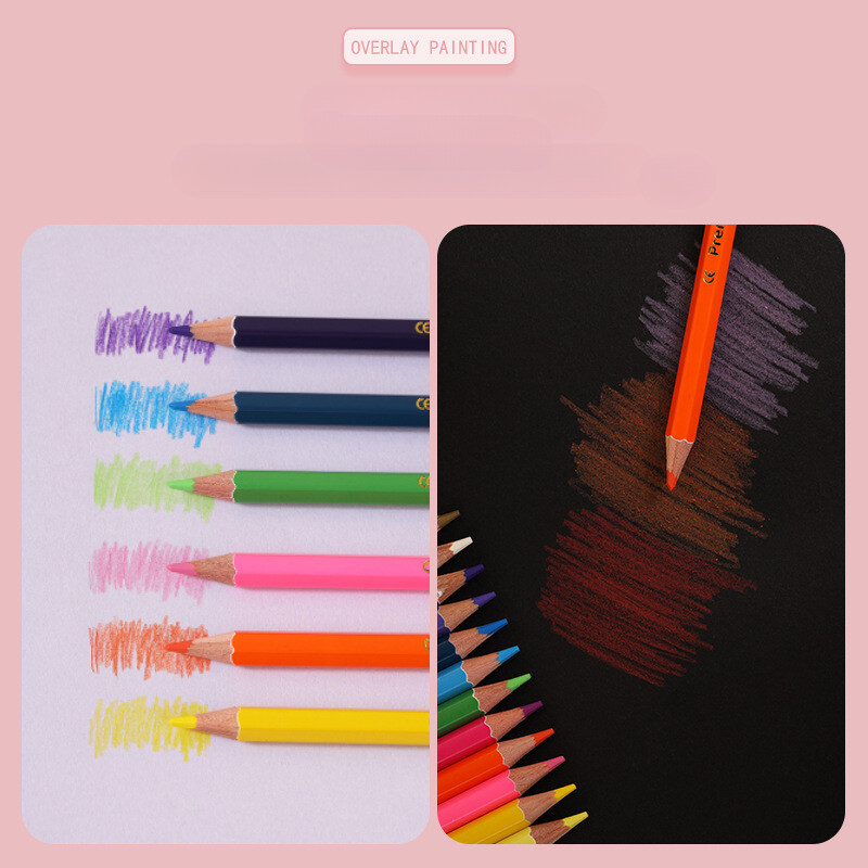 12/24 värvi kahepealised pliiatsid lastele Professionaalsed joonistused visandid Pastellikunst Premium õpilaste koolikunstitarbed
