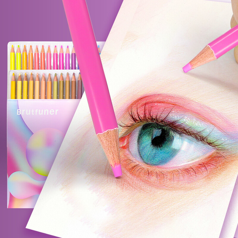 Aibelle Brutfuner Macaron 50 värvilised pliiatsid Professionaalsed värvid Pastelsed joonistuspliiatsid Värvilised pliiatsikomplekt Kunstitarbed lastele