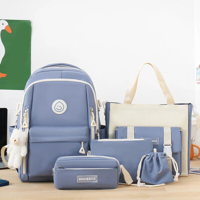 Νέο high-end σακίδιο κατάλληλο για γυναίκες, ευέλικτο 5 τεμάχιο casual σακίδιο υπολογιστή