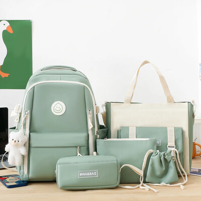 Νέο high-end σακίδιο κατάλληλο για γυναίκες, ευέλικτο 5 τεμάχιο casual σακίδιο υπολογιστή