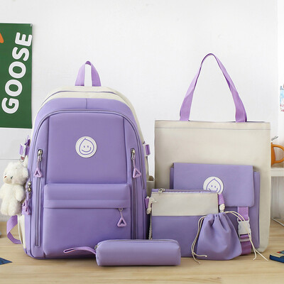 Νέο high-end σακίδιο κατάλληλο για γυναίκες, ευέλικτο 5 τεμάχιο casual σακίδιο υπολογιστή