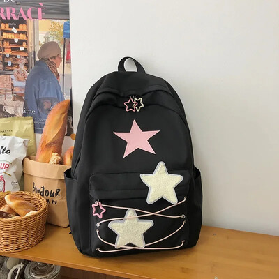 Rucsacuri coreeane Sweet All Match Star pentru femei japoneze Streetwear Y2k ghiozdane estetice Rucsac Kawaii de mare capacitate pentru studenți