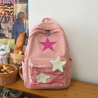 Rucsacuri coreeane Sweet All Match Star pentru femei japoneze Streetwear Y2k ghiozdane estetice Rucsac Kawaii de mare capacitate pentru studenți