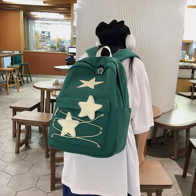 Rucsacuri coreeane Sweet All Match Star pentru femei japoneze Streetwear Y2k ghiozdane estetice Rucsac Kawaii de mare capacitate pentru studenți