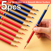 5 buc/lot creion special din lemn, bicolor, cu două capete, pentru scriere, pentru desen, marcator, pix, consumabile pentru artizanat, tijă rotundă