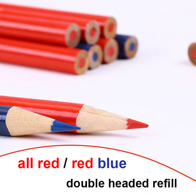 5 buc/lot creion special din lemn, bicolor, cu două capete, pentru scriere, pentru desen, marcator, pix, consumabile pentru artizanat, tijă rotundă