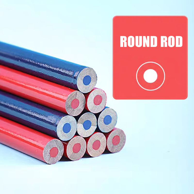 5 buc/lot creion special din lemn, bicolor, cu două capete, pentru scriere, pentru desen, marcator, pix, consumabile pentru artizanat, tijă rotundă