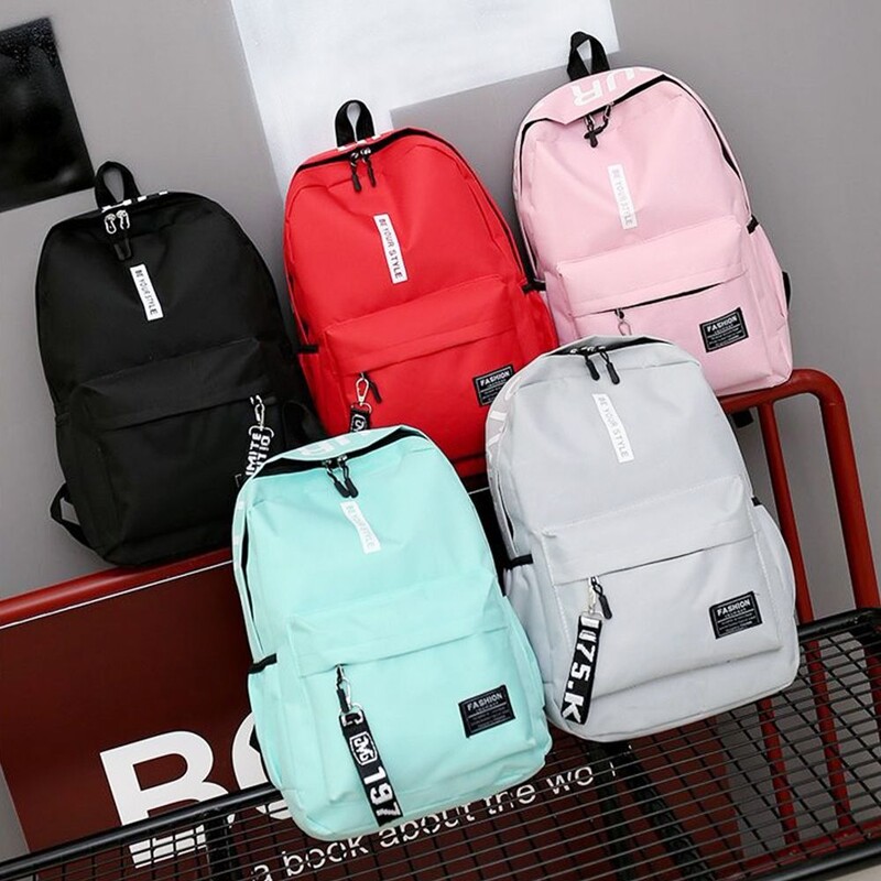 Rucsac de mare capacitate din nailon pentru fete adolescente ghiozdan de culoare pură femei bărbați rucsac de călătorie rezistent la apă genți student