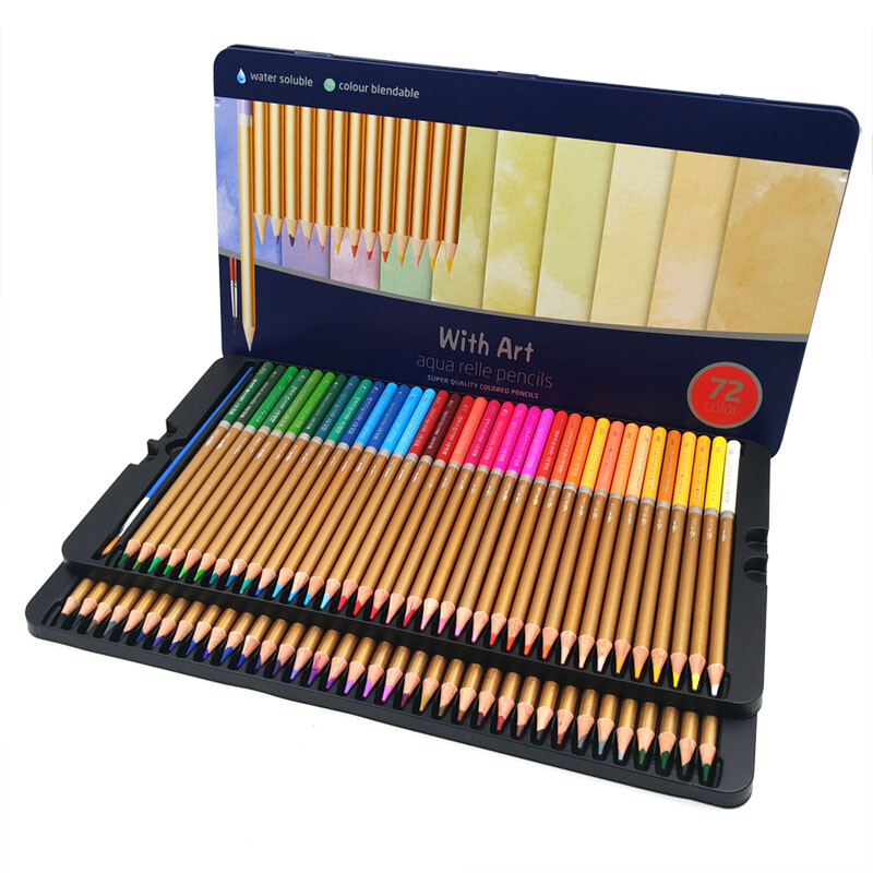 Värviline pliiats 72 Colors Artist akvarellpliiats Professionaalne joonistuspliiatsikomplekt kunstikooli õpilastele jõulukink