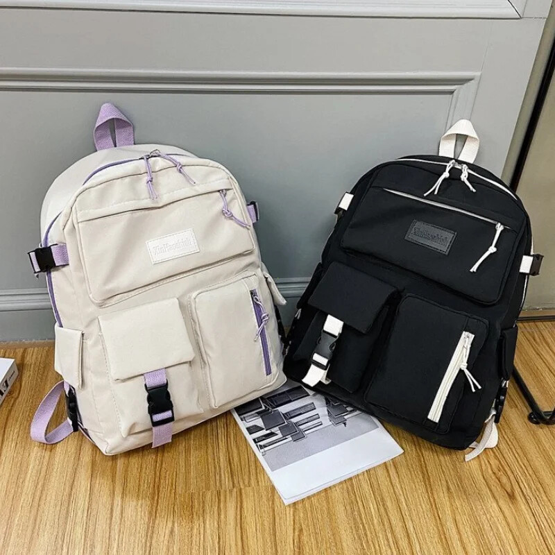 Rucsac de pânză pentru femei Studenți Genți de școală pentru fete Adolescent Drăguț ghiozdan cu mai multe buzunare Rucsac Genți de mână Rucsac pentru laptop