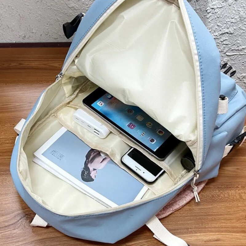 Rucsac de pânză pentru femei Studenți Genți de școală pentru fete Adolescent Drăguț ghiozdan cu mai multe buzunare Rucsac Genți de mână Rucsac pentru laptop