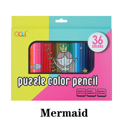 36 värviline pusle multikas värviline pliiatsikomplekt – ere õline pliiats käsitsi maalitud koomiksiteks Anime Graffiti kunsti joonistamiseks nelja nurgaga varras