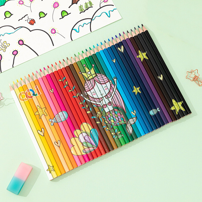 36 värviline pusle multikas värviline pliiatsikomplekt – ere õline pliiats käsitsi maalitud koomiksiteks Anime Graffiti kunsti joonistamiseks nelja nurgaga varras