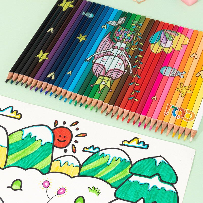 36 värviline pusle multikas värviline pliiatsikomplekt – ere õline pliiats käsitsi maalitud koomiksiteks Anime Graffiti kunsti joonistamiseks nelja nurgaga varras