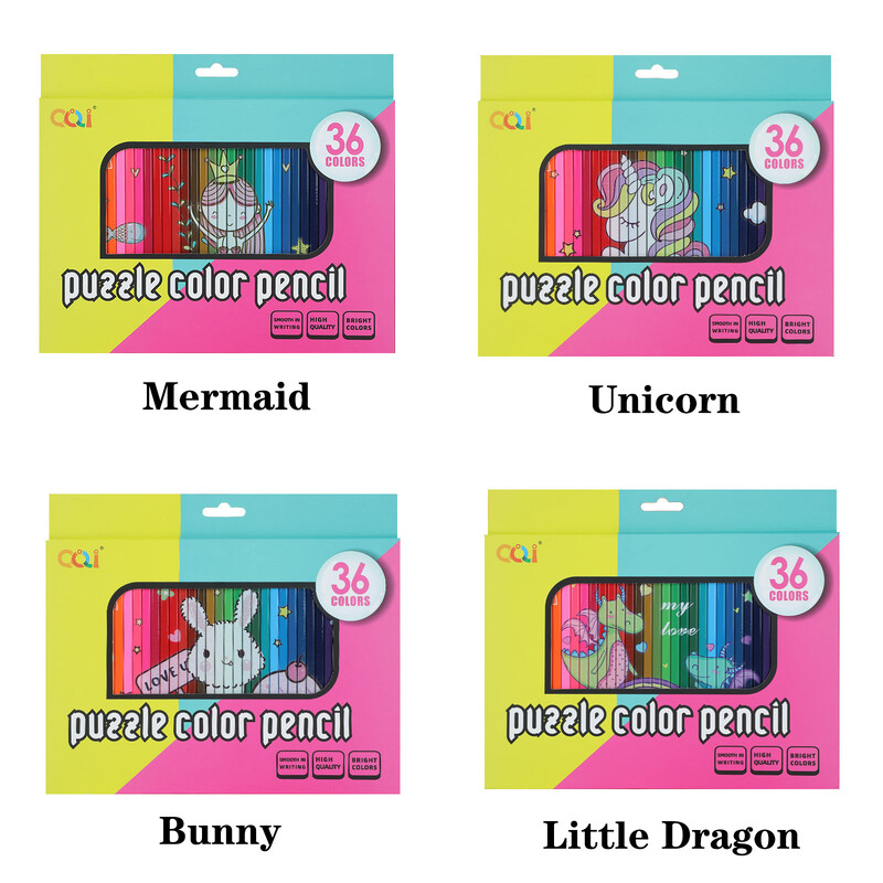 36 värviline pusle multikas värviline pliiatsikomplekt – ere õline pliiats käsitsi maalitud koomiksiteks Anime Graffiti kunsti joonistamiseks nelja nurgaga varras