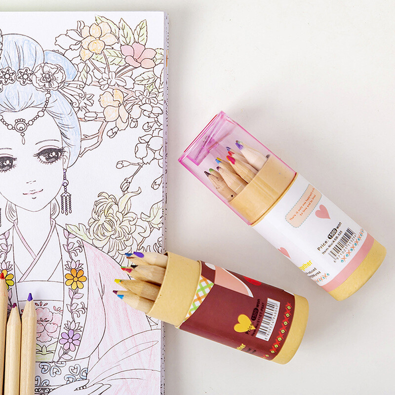 Dječji komplet bojica za olovke u 12 boja od 15 komada, slatki korejski pribor za pisanje, umjetnički alat za crtanje, profesionalna olovka u boji za školski pribor