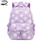 rucsacuri de școală de mare capacitate pentru fete de 7 până la 10 ani ghiozdan de școală gimnaziu ghiozdan mov cu flori, cu multe buzunare