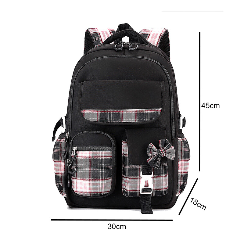 Miela moteriška kuprinė, atspari vandeniui kelių kišenių nailono mokyklinė kuprinė, skirta studentėms merginoms Kawaii nešiojamojo kompiuterio knygų krepšys purpurinė Mochilas