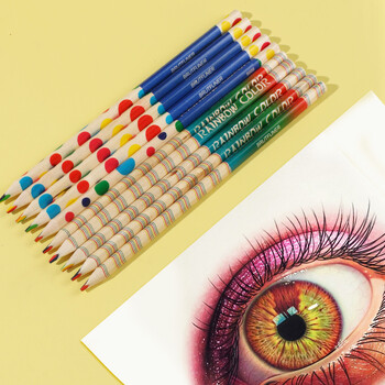 10 τμχ Rainbow Color Pencils Σετ 4 σε 1 Χρωματιστά στυλό για Σχέδιο Σχολικά Είδη γραφείου A6292