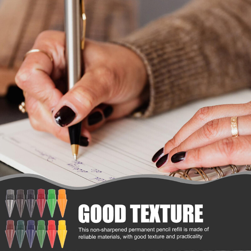 600 tk vahetatav piiramatu pliiatsiotsaga lõpmatu pliiats HB pliiatsiotsad Art Sketch kirjatarbed 12 värvi