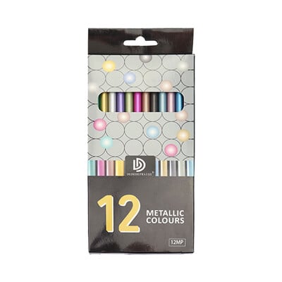 DEDEDEPRAISE Set de creioane colorate metalice Creioane colorate non-toxice pentru desen 12/18 culori Materiale pentru schiță cu creion colorat metalic