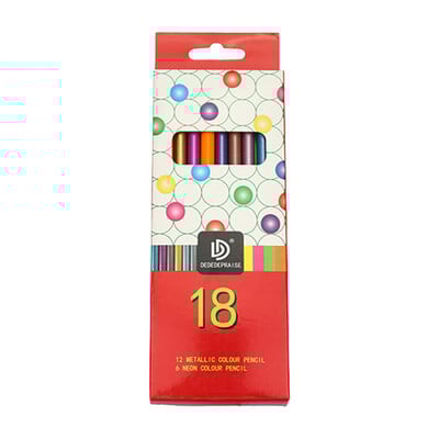 DEDEDEPRAISE Set de creioane colorate metalice Creioane colorate non-toxice pentru desen 12/18 culori Materiale pentru schiță cu creion colorat metalic