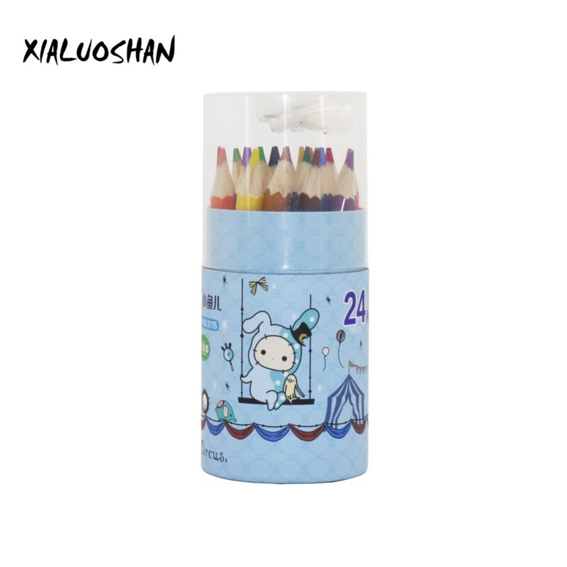 24 бр./компл. Комплект цветни моливи Дървени картини Цветни моливи за ученик Художник Рисуване Консумативи за рисуване 24 цветни молива