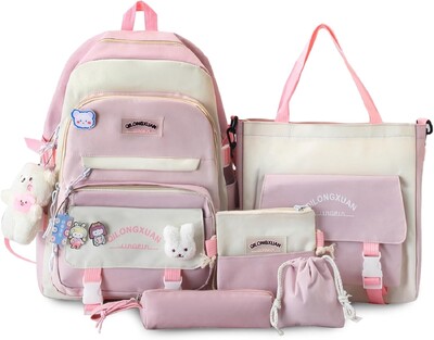 Set školskih torbi 5 komada Školska torba Ruksak za djevojčice Školski tinejdžeri za djevojčice Set školskih torbi s pernicom za kupovinu