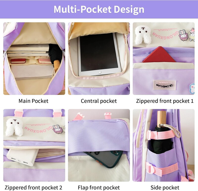 Set školskih torbi 5 komada Školska torba Ruksak za djevojčice Školski tinejdžeri za djevojčice Set školskih torbi s pernicom za kupovinu